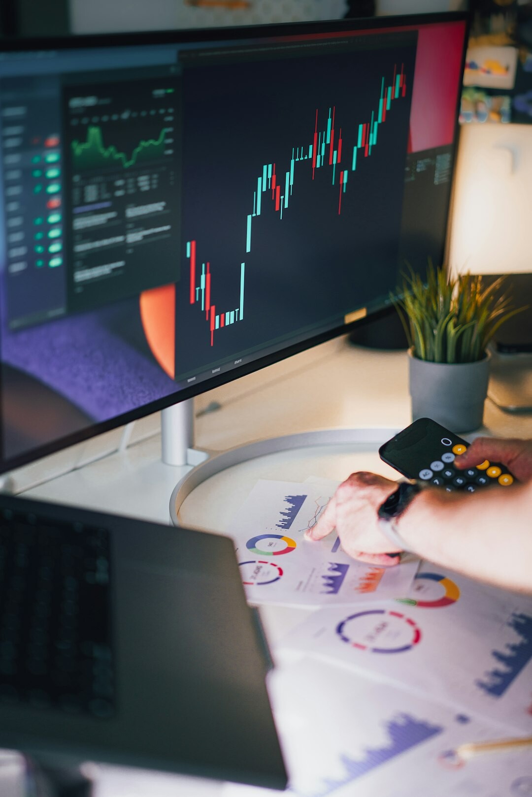 researcher analyzing data charts