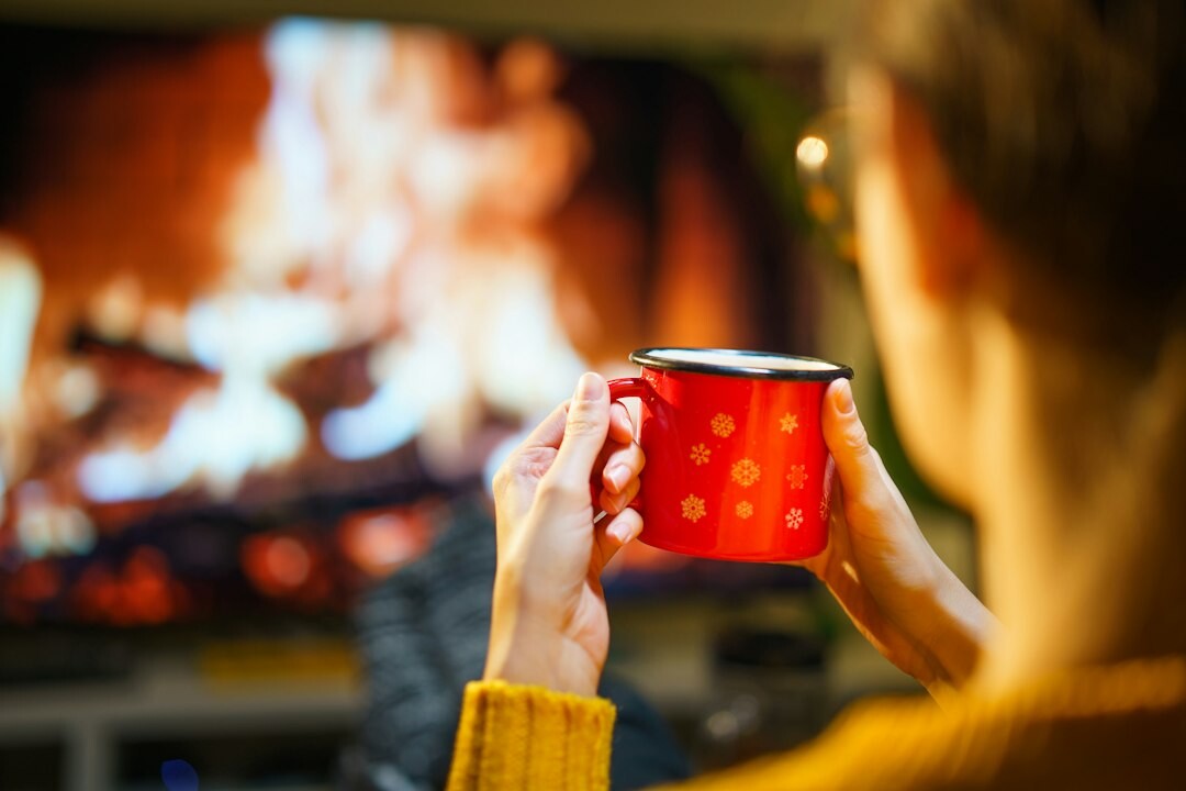 Audience watching a television broadcast in a living room